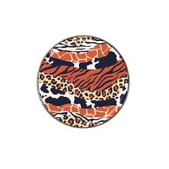 Mixed Animal Skin Print Safari Textures Mix Leopard Zebra Tiger Skins Patterns Luxury Animals Texture Hat Clip Ball Marker