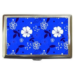 Blooming Seamless Pattern Blue Colors Cigarette Money Case