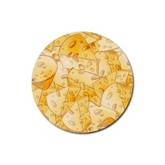 Cheese Slices Seamless Pattern Cartoon Style Rubber Coaster (round)  by BangZart