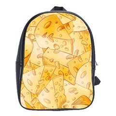 Cheese Slices Seamless Pattern Cartoon Style School Bag (large)