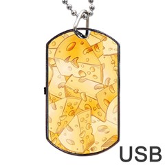 Cheese Slices Seamless Pattern Cartoon Style Dog Tag Usb Flash (one Side) by BangZart