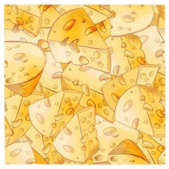 Cheese Slices Seamless Pattern Cartoon Style Wooden Puzzle Square