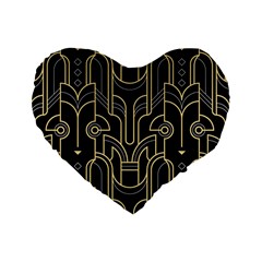 Art Deco Geometric Abstract Pattern Vector Standard 16  Premium Heart Shape Cushions