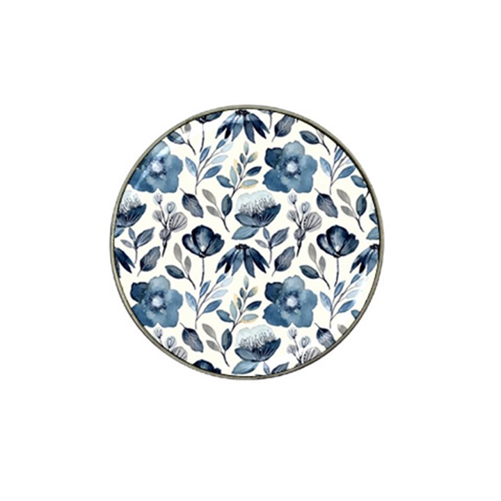 Indigo watercolor floral seamless pattern Hat Clip Ball Marker