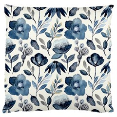 Indigo Watercolor Floral Seamless Pattern Large Flano Cushion Case (two Sides)