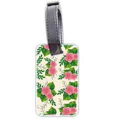 Cute Pink Flowers With Leaves-pattern Luggage Tag (two Sides) by BangZart