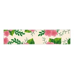 Cute Pink Flowers With Leaves-pattern Velvet Scrunchie