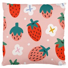 Strawberry Seamless Pattern Large Flano Cushion Case (one Side)