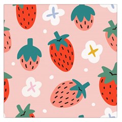 Strawberry Seamless Pattern Large Satin Scarf (square)