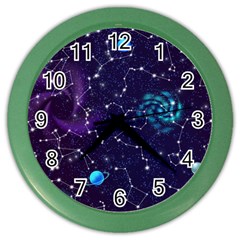 Realistic Night Sky Poster With Constellations Color Wall Clock by BangZart