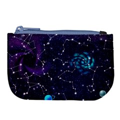 Realistic Night Sky Poster With Constellations Large Coin Purse