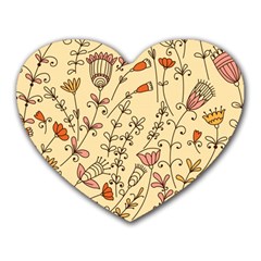 Seamless Pattern With Different Flowers Heart Mousepads by BangZart