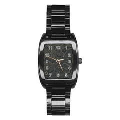 Damask Seamless Pattern Stainless Steel Barrel Watch