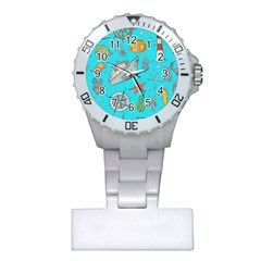 Colored Sketched Sea Elements Pattern Background Sea Life Animals Illustration Plastic Nurses Watch