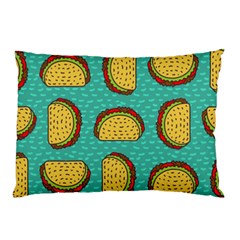 Taco Drawing Background Mexican Fast Food Pattern Pillow Case by BangZart