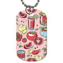 Tomato Seamless Pattern Juicy Tomatoes Food Sauce Ketchup Soup Paste With Fresh Red Vegetables Dog Tag (two Sides) by BangZart