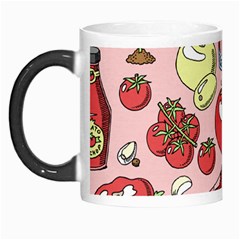 Tomato seamless pattern juicy tomatoes food sauce ketchup soup paste with fresh red vegetables Morph Mugs