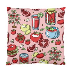 Tomato Seamless Pattern Juicy Tomatoes Food Sauce Ketchup Soup Paste With Fresh Red Vegetables Standard Cushion Case (one Side) by BangZart