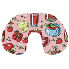 Tomato Seamless Pattern Juicy Tomatoes Food Sauce Ketchup Soup Paste With Fresh Red Vegetables Travel Neck Pillow