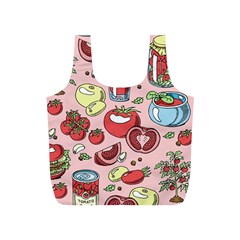 Tomato Seamless Pattern Juicy Tomatoes Food Sauce Ketchup Soup Paste With Fresh Red Vegetables Full Print Recycle Bag (s)