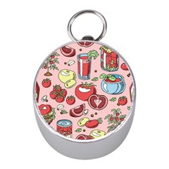 Tomato Seamless Pattern Juicy Tomatoes Food Sauce Ketchup Soup Paste With Fresh Red Vegetables Mini Silver Compasses