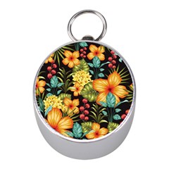 Fabulous Colorful Floral Seamless Mini Silver Compasses