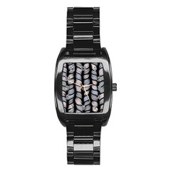 Seamless Pattern With Interweaving Braids Stainless Steel Barrel Watch