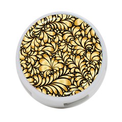 Damask Teardrop Gold Ornament Seamless Pattern 4-port Usb Hub (two Sides) by BangZart