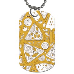 Vector Seamless Pizza Slice Pattern Hand Drawn Pizza Illustration Great Pizzeria Menu Background Dog Tag (one Side)