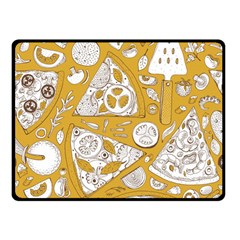 Vector Seamless Pizza Slice Pattern Hand Drawn Pizza Illustration Great Pizzeria Menu Background Double Sided Fleece Blanket (small) 