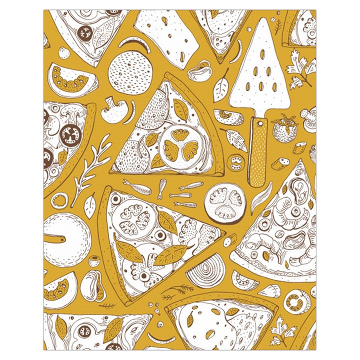 Vector seamless pizza slice pattern hand drawn pizza illustration great pizzeria menu background Drawstring Bag (Small)
