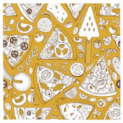 Vector Seamless Pizza Slice Pattern Hand Drawn Pizza Illustration Great Pizzeria Menu Background Wooden Puzzle Square