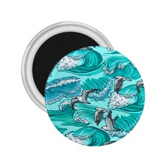 Sea Waves Seamless Pattern 2 25  Magnets