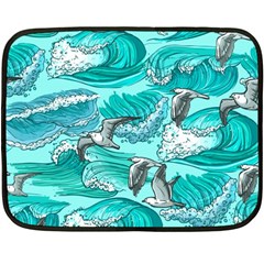 Sea Waves Seamless Pattern Double Sided Fleece Blanket (mini)  by BangZart