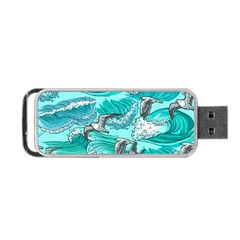 Sea Waves Seamless Pattern Portable Usb Flash (one Side) by BangZart