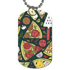 Vector Seamless Pizza Slice Pattern Hand Drawn Pizza Illustration Great Background Dog Tag (one Side) by BangZart