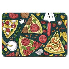 Vector Seamless Pizza Slice Pattern Hand Drawn Pizza Illustration Great Background Large Doormat  by BangZart