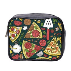 Vector Seamless Pizza Slice Pattern Hand Drawn Pizza Illustration Great Background Mini Toiletries Bag (two Sides) by BangZart