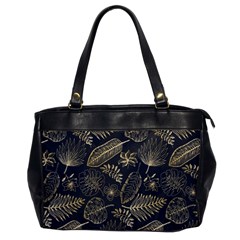 Elegant Pattern With Golden Tropical Leaves Oversize Office Handbag by BangZart
