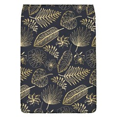 Elegant Pattern With Golden Tropical Leaves Removable Flap Cover (s)