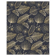 Elegant Pattern With Golden Tropical Leaves Drawstring Bag (small)