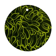 Green abstract stippled repetitive fashion seamless pattern Ornament (Round)
