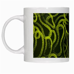 Green abstract stippled repetitive fashion seamless pattern White Mugs