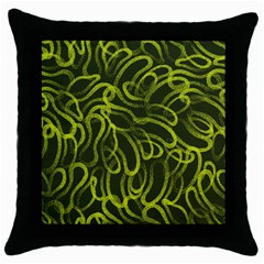 Green abstract stippled repetitive fashion seamless pattern Throw Pillow Case (Black)