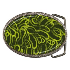 Green abstract stippled repetitive fashion seamless pattern Belt Buckles