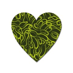 Green abstract stippled repetitive fashion seamless pattern Heart Magnet