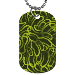 Green abstract stippled repetitive fashion seamless pattern Dog Tag (Two Sides)