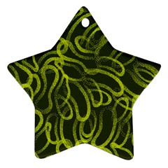 Green abstract stippled repetitive fashion seamless pattern Star Ornament (Two Sides)