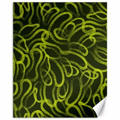 Green abstract stippled repetitive fashion seamless pattern Canvas 11  x 14 