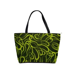 Green abstract stippled repetitive fashion seamless pattern Classic Shoulder Handbag